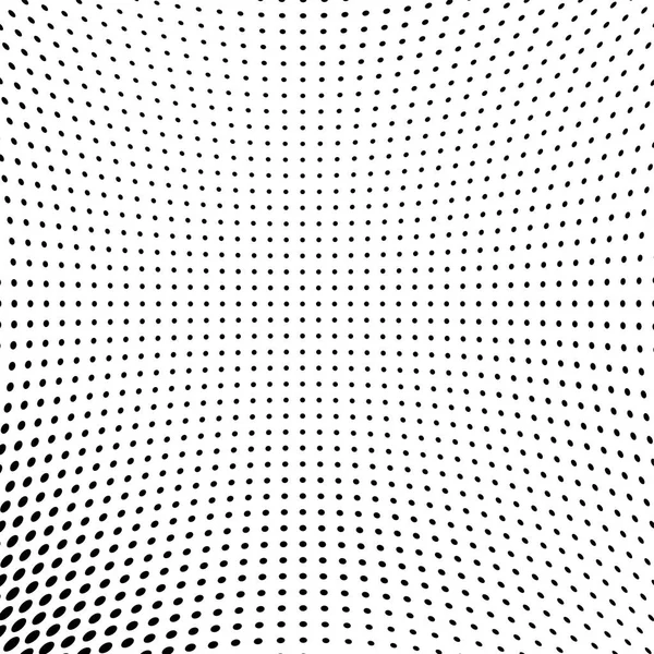 Abstract Halftone Texture Chaotic Pattern Black Dots White Background Futuristic — Stock Vector