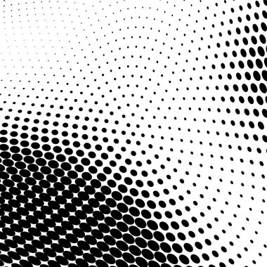 Yarı ton doku soyut. Beyaz arka planda siyah noktalar kaotik deseni. Fütüristik grunge yüzey