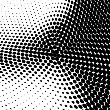 Yarı ton doku soyut. Beyaz arka planda siyah noktalar kaotik deseni. Fütüristik grunge yüzey