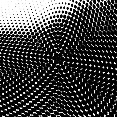 Yarı ton doku soyut. Beyaz arka planda siyah noktalar kaotik deseni. Fütüristik grunge yüzey