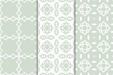 Kusursuz geometrik süsler seti. Soyut tekrarlayan dokular. Yazdırma için etnik şablon şablonu