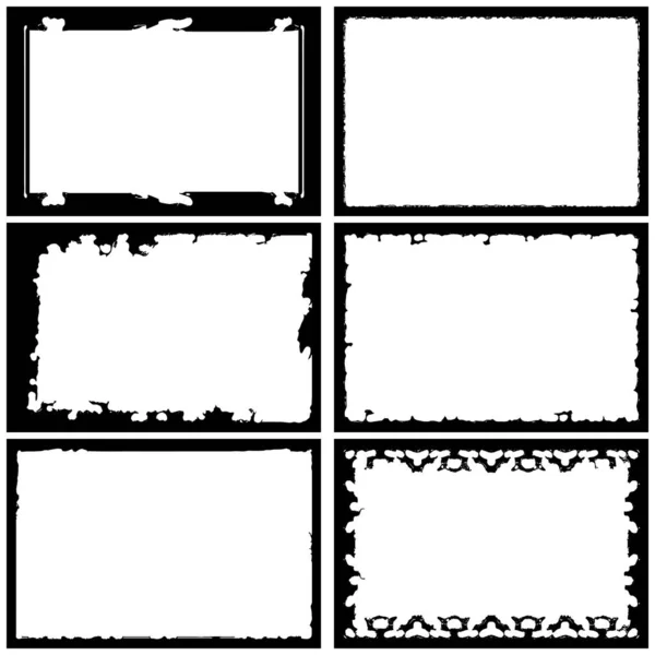 白色背景上的一套黑色格子边框 — 图库矢量图片