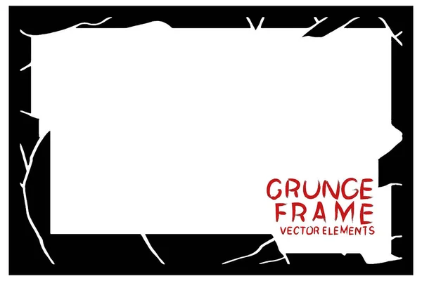 Zwart Grunge Frame Abstract Vectorsjabloon Met Ruimte Voor Tekst — Stockvector