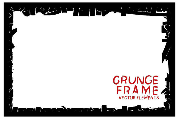 Черная рамка гранжа. Абстрактный векторный шаблон с пространством для текста
