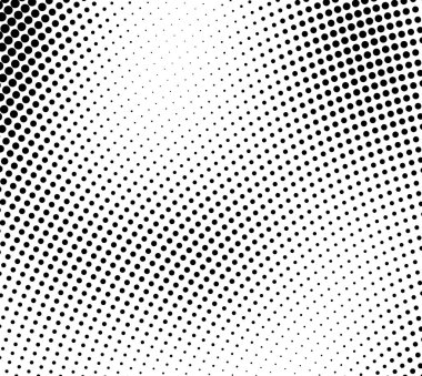 Soyut yarım ton arkaplan. Gelecekçi grunge deseni, noktalar çemberi. Posterlere, paketlere, ambalaj kağıtlarına baskı yapmak için vektör sanat dokusu
