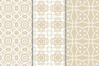 Renkli arkaplanda bir desen dizisi. Dekoratif geometrik doku. Kumaş ve ambalaj kağıdı üzerine baskı yapmak için soyut tekrarlama deseni