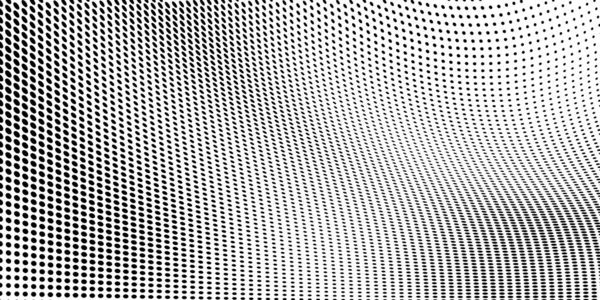 Abstrakte Halbtontextur Form Einer Welle Monochromer Kunsthintergrund Aus Schwarzen Punkten — Stockvektor