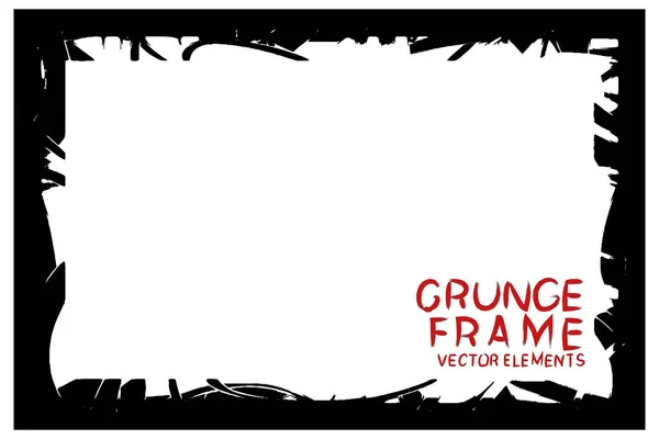 Zwart Grunge Frame Abstract Vectorsjabloon Met Ruimte Voor Tekst — Stockvector