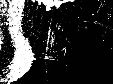 Grunge siyah beyaz şehir. Şablon basım için tek renkli. Boya darbelerinin soyut kirli deseni