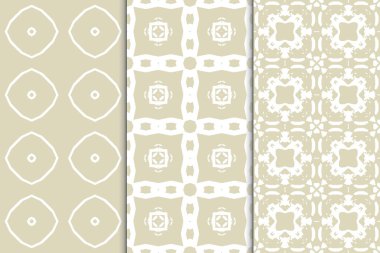 Kusursuz geometrik süsler seti. Soyut tekrarlayan dokular. Yazdırma için etnik şablon şablonu