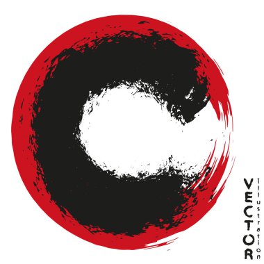 Kırmızı ve siyah fırça darbeleri grunge tarzında.