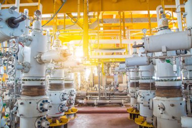 Boru hattı sistemi basınç ve üzgün bir süreç'den fazla korumak için offshore petrol ve gaz geçen uzaktan platform üzerinde emniyet valfleri.
