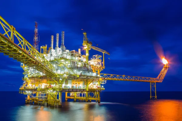 Offshore Olja Och Gas Central Behandling Plattform Business Energi Gulf — Stockfoto