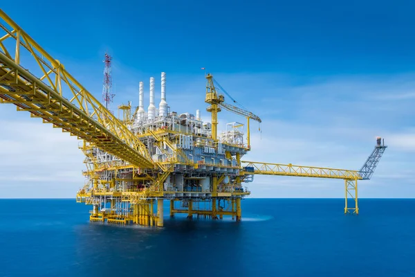 Offshore Olie Gasindustrie Productie Exploratie Bedrijven Gassen Processing Platform Aardolie — Stockfoto