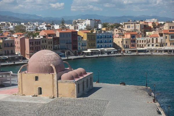 Chania Venetianska Hamnen Kreta Grekland — Stockfoto