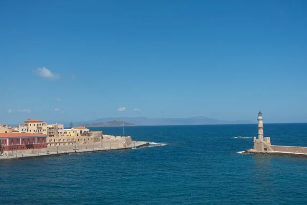 Chania Venetianska Hamnen Kreta Grekland — Stockfoto