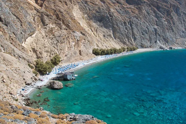 Spiaggia Glyka Nera Sud Creta Immagine Stock
