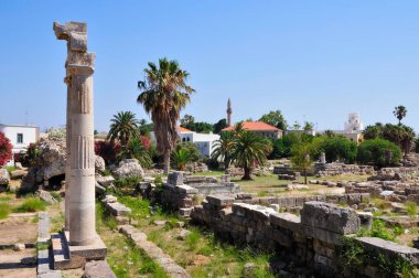 Dionysos 'un Helenistik sunağı - Yunanistan' ın Kos kentinden Antik Agora