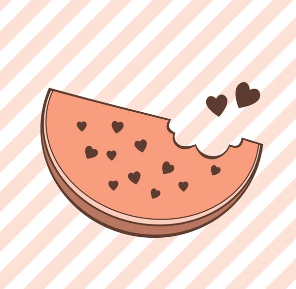 Süße Illustration Einer Scheibe Schokolade Wassermelone — Stockfoto