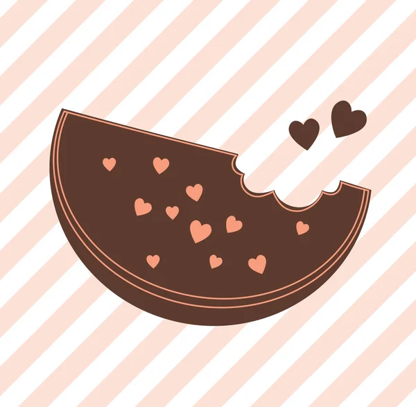 Zoete Illustratie Van Een Stukje Chocolade Watermeloen — Stockfoto