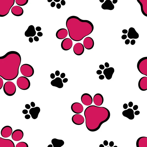 Motif sans couture silhouette animal patte piste. Illustration vectorielle — Image vectorielle