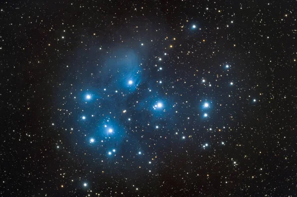 Messier 45 also nebula know as Pleiades Royalty Free Stock Images