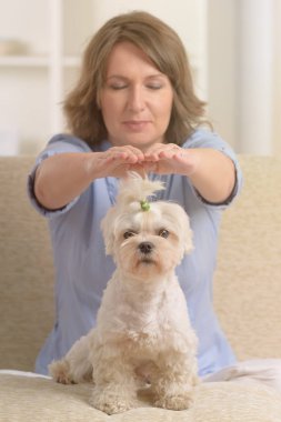 Reiki terapi pratiği kadın
