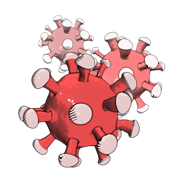Иллюстрация Показывающая Coronavirus Вирус Опасным Смертельным Торс — стоковое фото