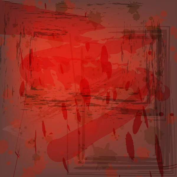 Вектор Гранж Фону Абстрактний Малюнок Червоних Коричневих Тонах Чорнилом Знаками — стоковий вектор