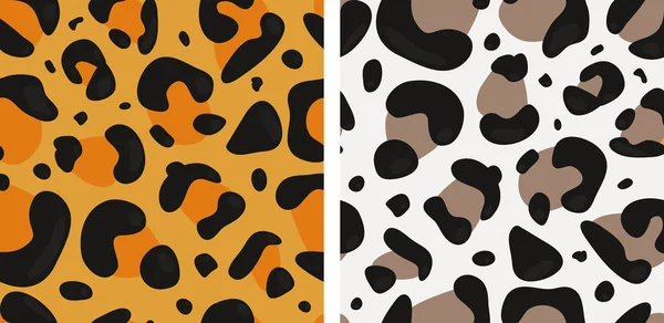 Vector Seamless Avec Jaguar Snow Leopard Skin Empreinte Animale Modèle — Image vectorielle