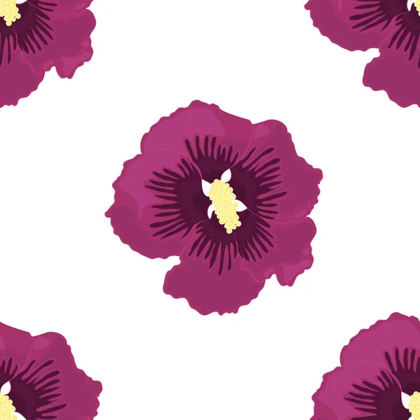 Vector Fără Sudură Hibiscus Purple Modelul Floral Simbolului Hawaiian Modelul — Vector de stoc