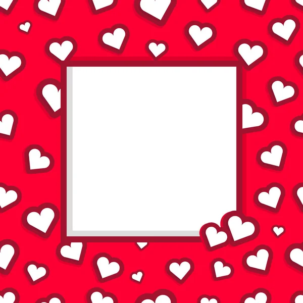 Sevgililer günü kalplerin vektör fotoğraf çerçevelemek. Fotoğraf çerçevesi için ambalaj, kapak, Scrapbooking, sarma, dokular ve etc deseni. Kavramı kırmızı arka plan ve kalp şekilleri