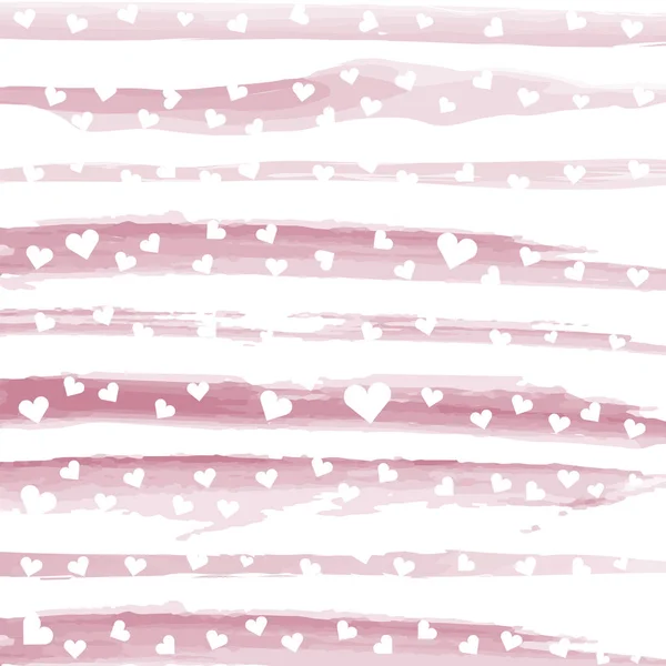 수채화 라인과 마음입니다 발렌타인 텍스처입니다 파스텔 색상에 간단한 — 스톡 벡터