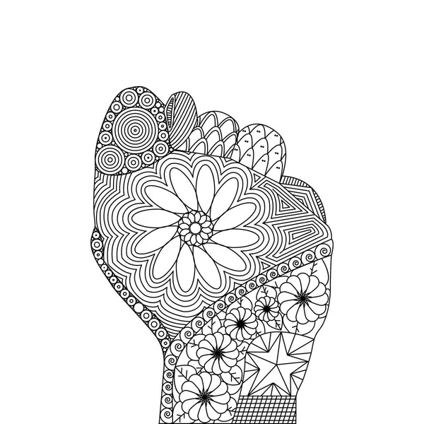 Ilustração vetorial de Zentangle de Gesto da Fig. — Vetor de Stock