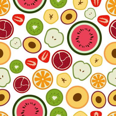 Vektör desen düz mevsimlik rasgele meyve