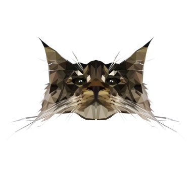Kedi doğurmak düşük Poli tarzı vektör çizim