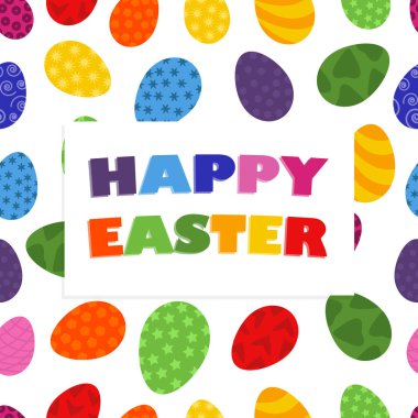 Vektör desen mutlu Paskalya boyalı yumurta