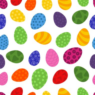 Vektör desen farklı doku boyalı yumurta
