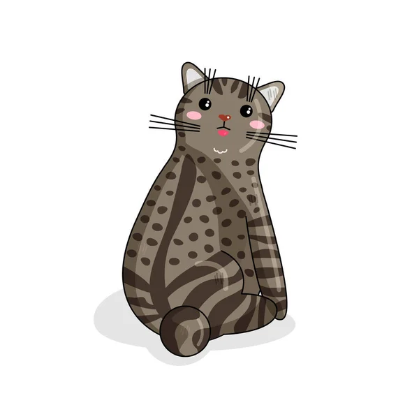 미국의 꼬리 자른 귀여운 스타일에서의 벡터 고양이 — 스톡 벡터
