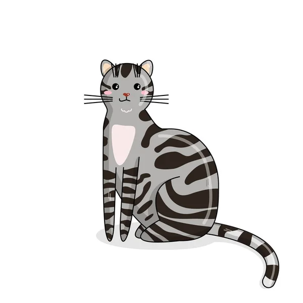 Вектор американський волосся кіт у стилі Каваї — стоковий вектор