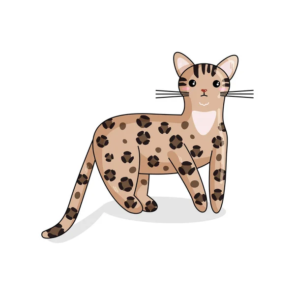 ВЕКТОРНЫЙ знак бенгальської кішки в стилі Каваї — стоковий вектор