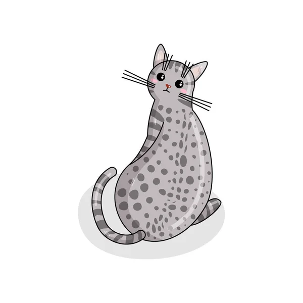 Διάνυσμα Egiptian Mau γάτα σε στυλ Kawaii — Διανυσματικό Αρχείο