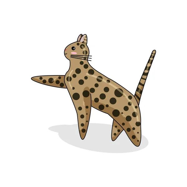Vector teken van Savannah kat in Kawaii stijl — Stockvector