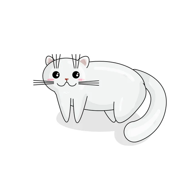 Vetor exótico curto gato no estilo Kawaii — Vetor de Stock