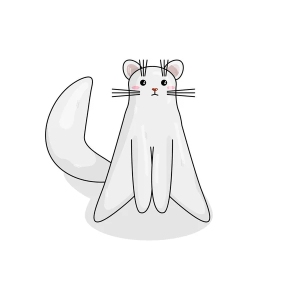 Carácter vectorial del gato angora turco en estilo kawaii — Vector de stock