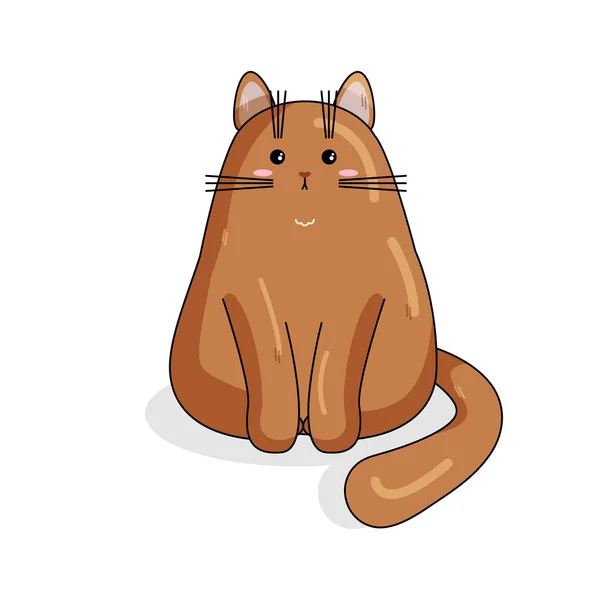 Carácter vectorial del gato persa en estilo Kawaii — Archivo Imágenes Vectoriales