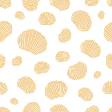 Vektör Seashells beyaz arka planda kesintisiz