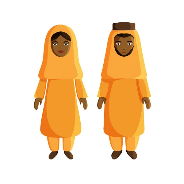 Ilustración plana vectorial de pareja africana musulmana — Vector de stock