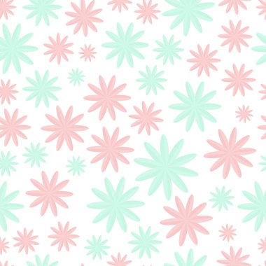 Pastel renklerde çiçek desenli vektör
