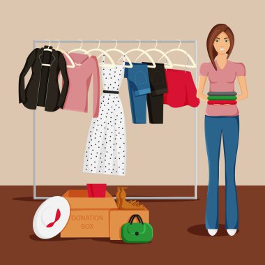 Giysi Bağışı Vektör İllüstrasyon